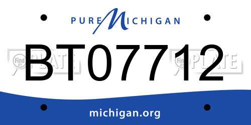 BT07712 Michigan License Plate