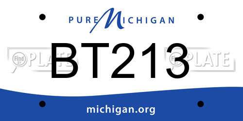 BT213 Michigan License Plate
