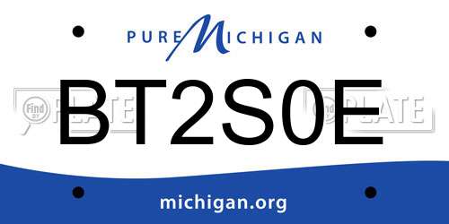 BT2S0E Michigan License Plate