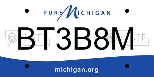 BT3B8M Michigan License Plate