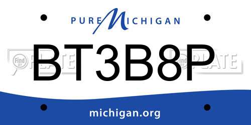 BT3B8P Michigan License Plate