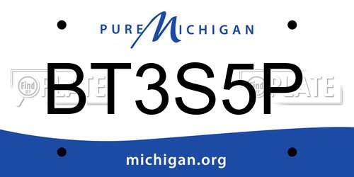 BT3S5P Michigan License Plate