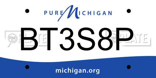 BT3S8P Michigan License Plate