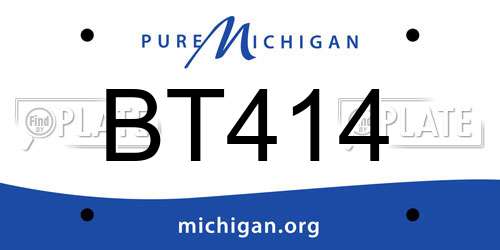 BT414 Michigan License Plate