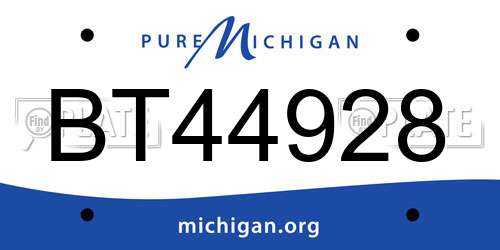 BT44928 Michigan License Plate