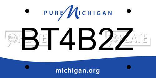 BT4B2Z Michigan License Plate