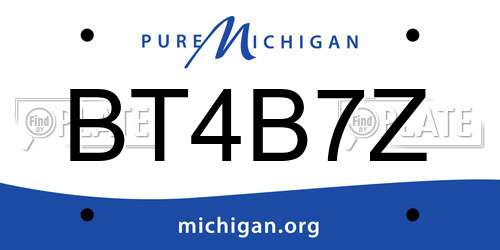 BT4B7Z Michigan License Plate