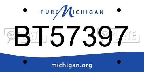 BT57397 Michigan License Plate