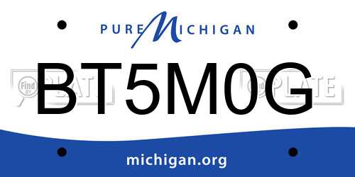BT5M0G Michigan License Plate