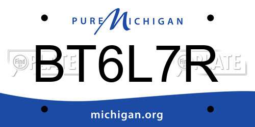 BT6L7R Michigan License Plate