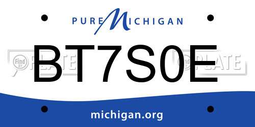 BT7S0E Michigan License Plate