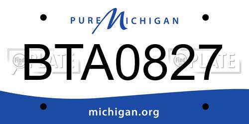 BTA0827 Michigan License Plate