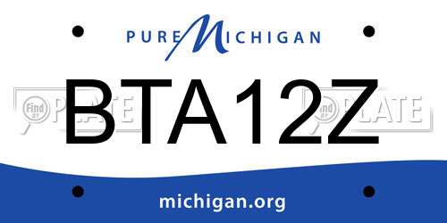 BTA12Z Michigan License Plate