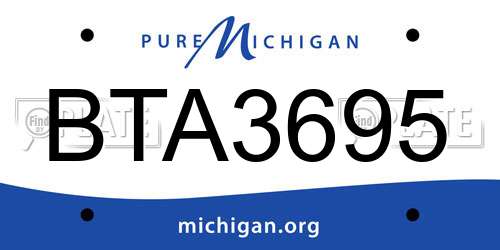 BTA3695 Michigan License Plate