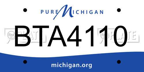 BTA4110 Michigan License Plate