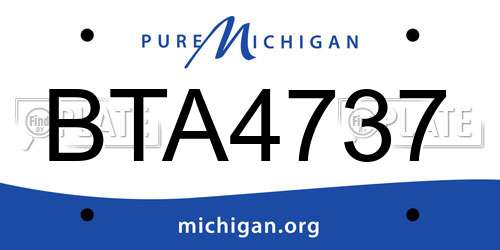 BTA4737 Michigan License Plate