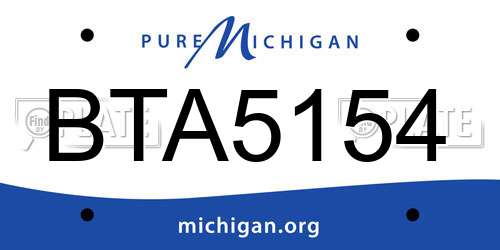 BTA5154 Michigan License Plate