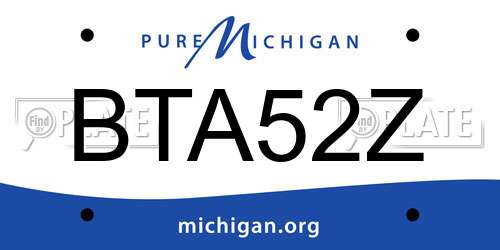 BTA52Z Michigan License Plate