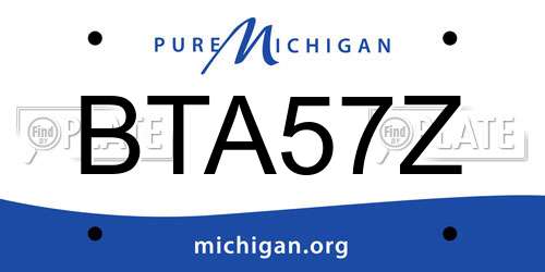 BTA57Z Michigan License Plate
