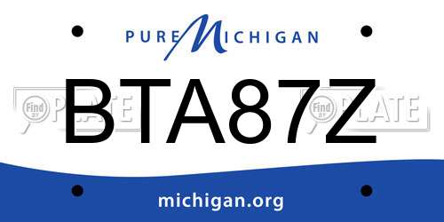 BTA87Z Michigan License Plate