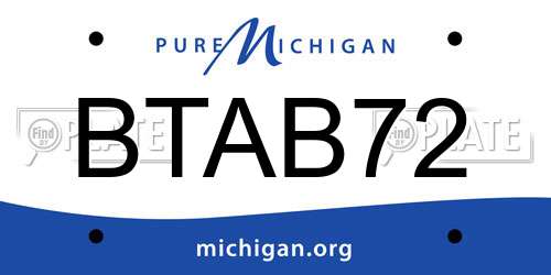 BTAB72 Michigan License Plate