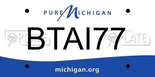 BTAI77 Michigan License Plate