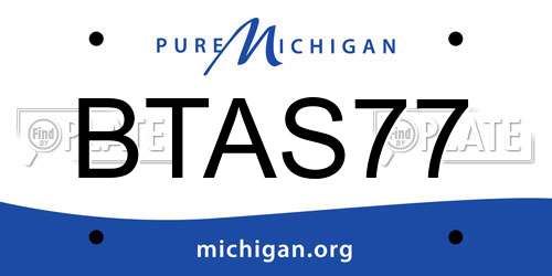 BTAS77 Michigan License Plate