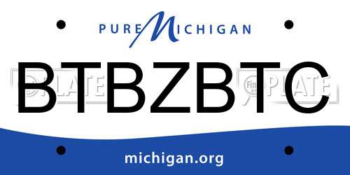 BTBZBTC Michigan License Plate
