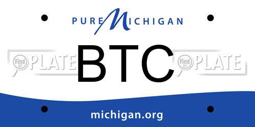 BTC Michigan License Plate