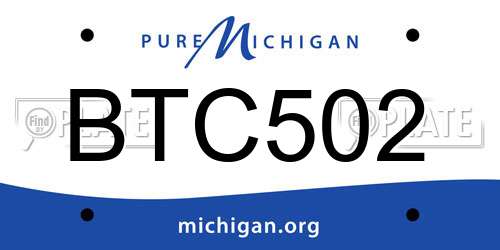 BTC502 Michigan License Plate