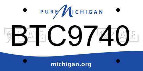 BTC9740 Michigan License Plate