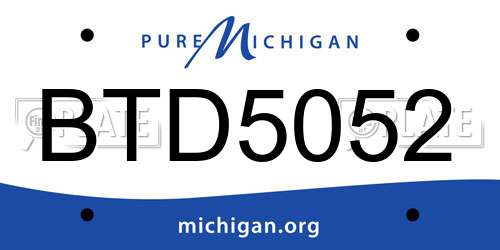 BTD5052 Michigan License Plate