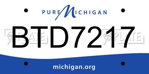 BTD7217 Michigan License Plate