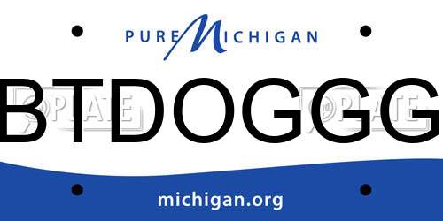BTDOGGG Michigan License Plate