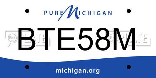 BTE58M Michigan License Plate