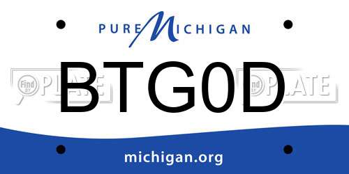 BTG0D Michigan License Plate