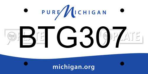 BTG307 Michigan License Plate