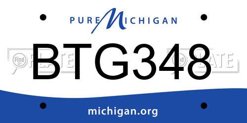 BTG348 Michigan License Plate