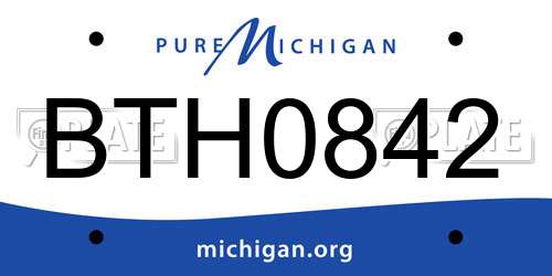 BTH0842 Michigan License Plate