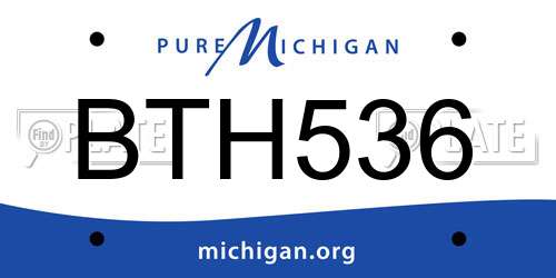 BTH536 Michigan License Plate