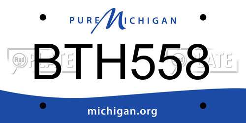 BTH558 Michigan License Plate