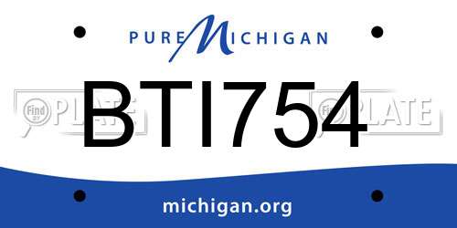 BTI754 Michigan License Plate