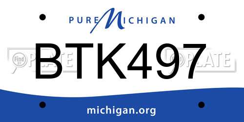 BTK497 Michigan License Plate