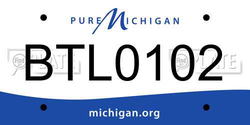 BTL0102 Michigan License Plate