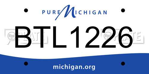 BTL1226 Michigan License Plate