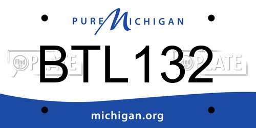 BTL132 Michigan License Plate