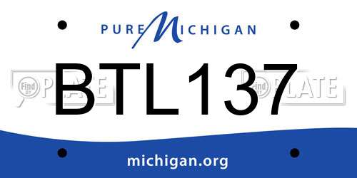 BTL137 Michigan License Plate