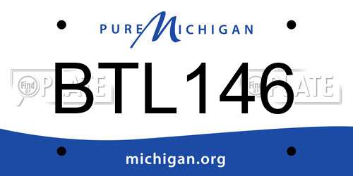 BTL146 Michigan License Plate