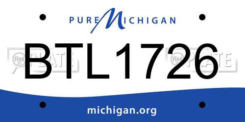 BTL1726 Michigan License Plate