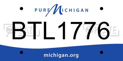 BTL1776 Michigan License Plate